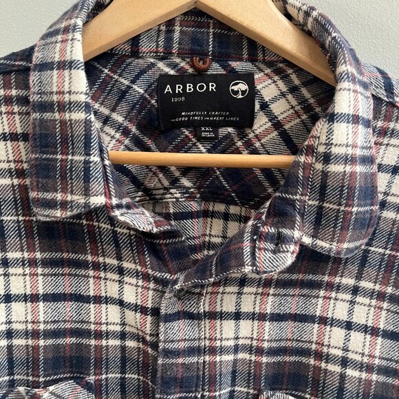 Arbor Collective Men's Plaid Flannel Button Down Shirt Blue Heavyweight Size XXL - Picture 2 of 5